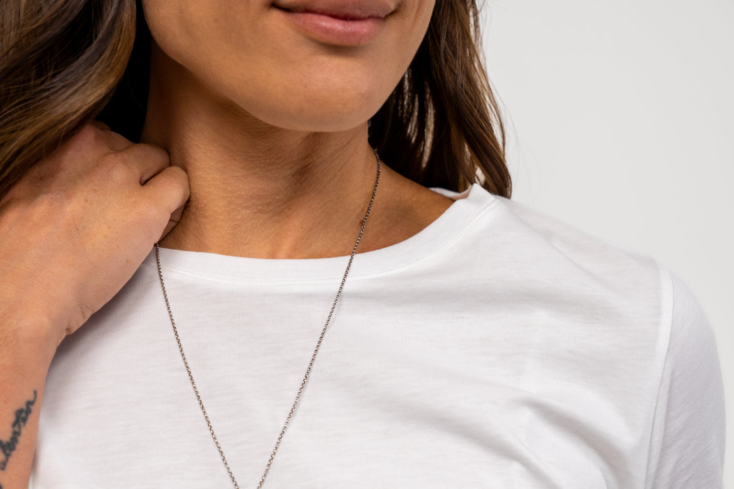 Women Pima Crew Neck White Tee