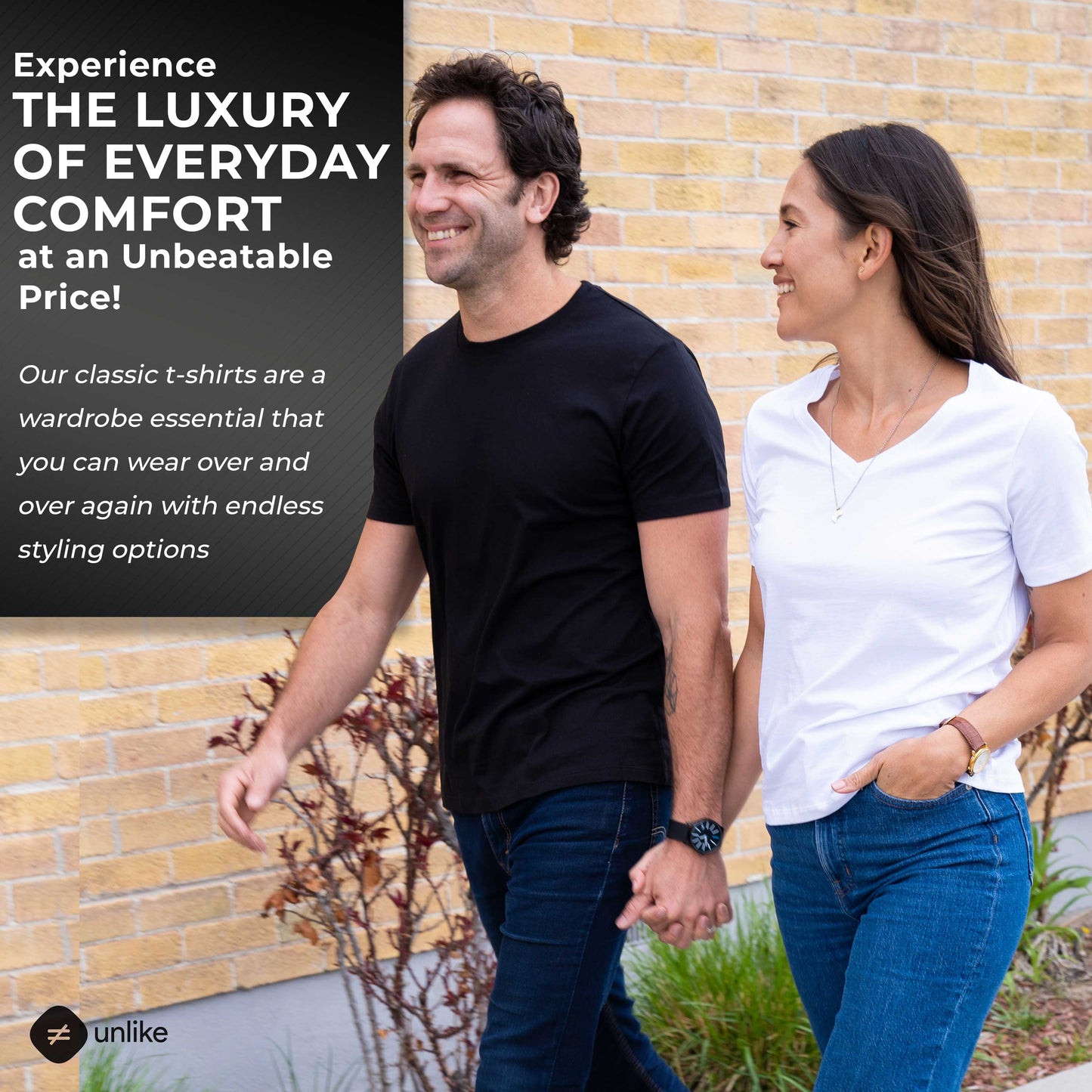 Men Pima V-Neck Black Tee