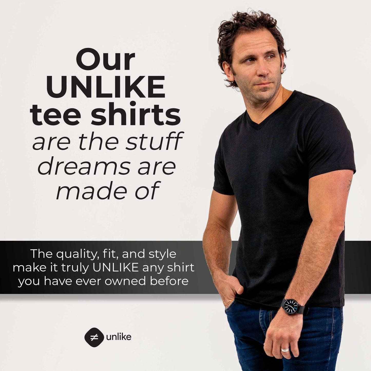 Men V-Neck Black Pack x3